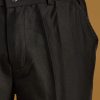 Black Silk Kurta Set For Men With Mirror Work