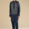 Indigo Ajrakh Printed Kurta Set