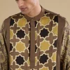 Beige Ajrakh Printed Kurta Set
