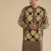 Beige Ajrakh Printed Kurta Set