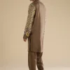 Beige Ajrakh Printed Kurta Set