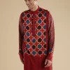 Red Ajrakh Printed Kurta Set