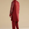 Red Ajrakh Printed Kurta Set