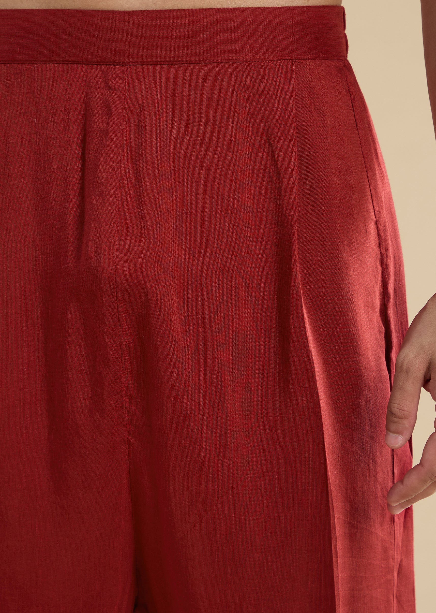 Red Ajrakh Printed Kurta Set