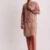 Orange Silk Kurta Set With Ajrakh Print