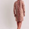 Orange Silk Kurta Set With Ajrakh Print