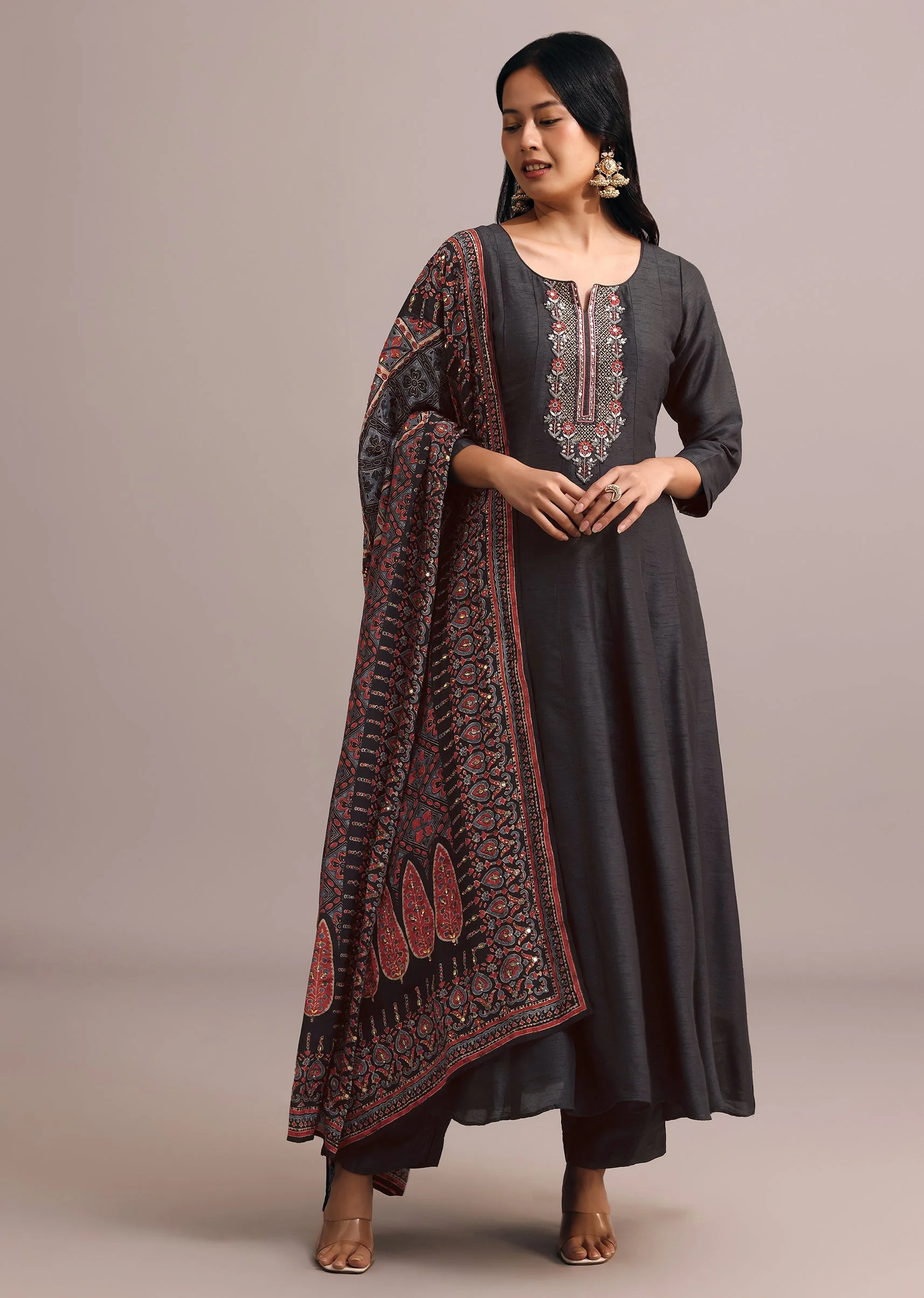 16567-black-embroidered-kurti-set-with-modal-silk-ajrakh-printed-dupatta-1.webp Black Embroidered Kurti Set With Modal Silk Ajrakh Printed Dupatta