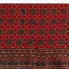 Red Satin Ajrakh Handblock Printed Ready To Wear Saree