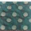 Teal Green Linen Printed Saree With Handcrafted Ajrakh Work