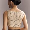 Beige Linen Saree With Black Hand Block Ajrakh Floral Print
