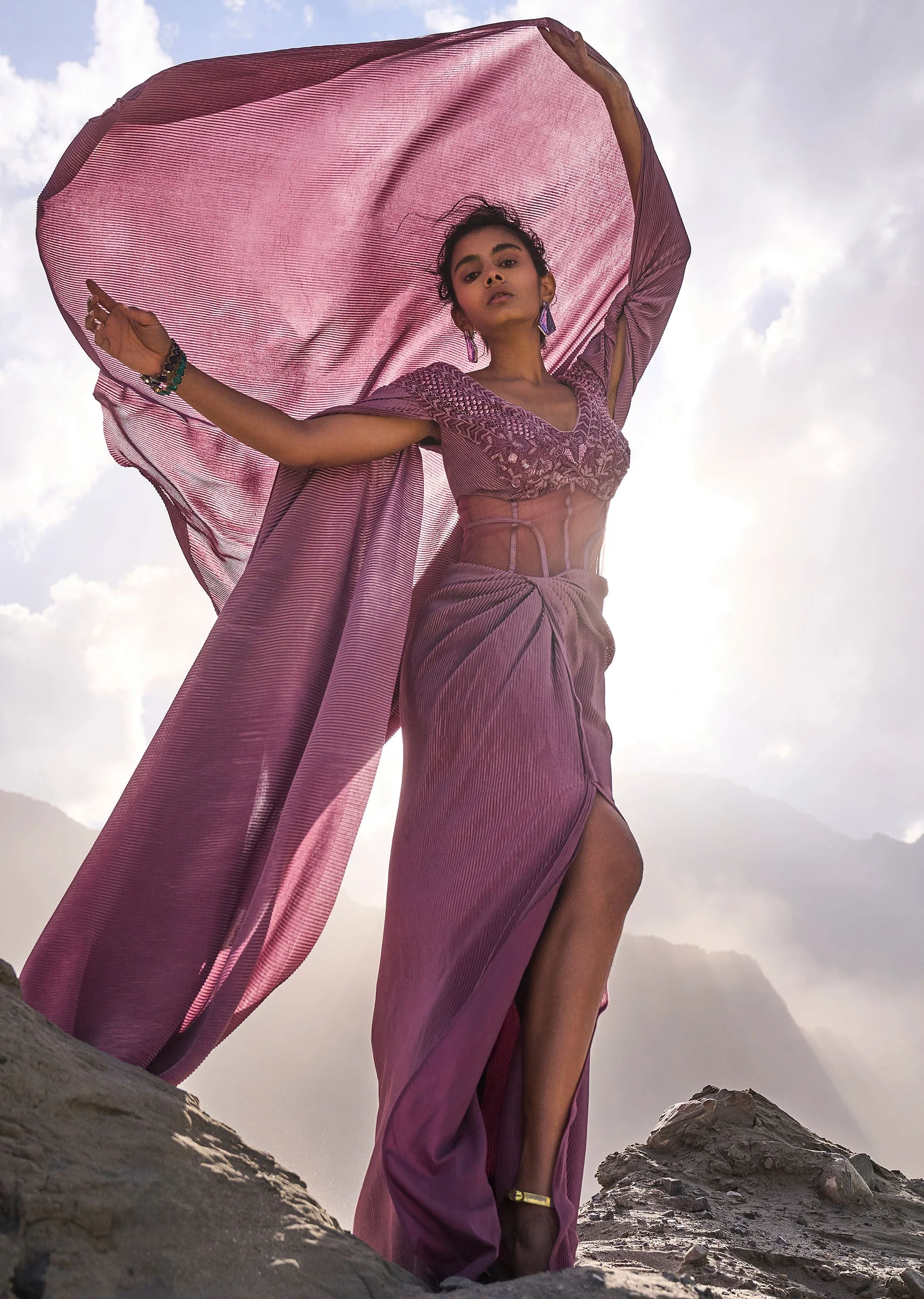 1670-mauve-embroidered-pre-pleated-drape-gown-with-trail-on-shoulder-1.webp Mauve Embroidered Pre Pleated Drape Gown With Trail On Shoulder