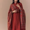 Maroon Linen Kurta Set with Handblock Ajrakh Dupatta