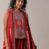 Indigo Hand Dyed Leheriya Jacket and Cowl Set