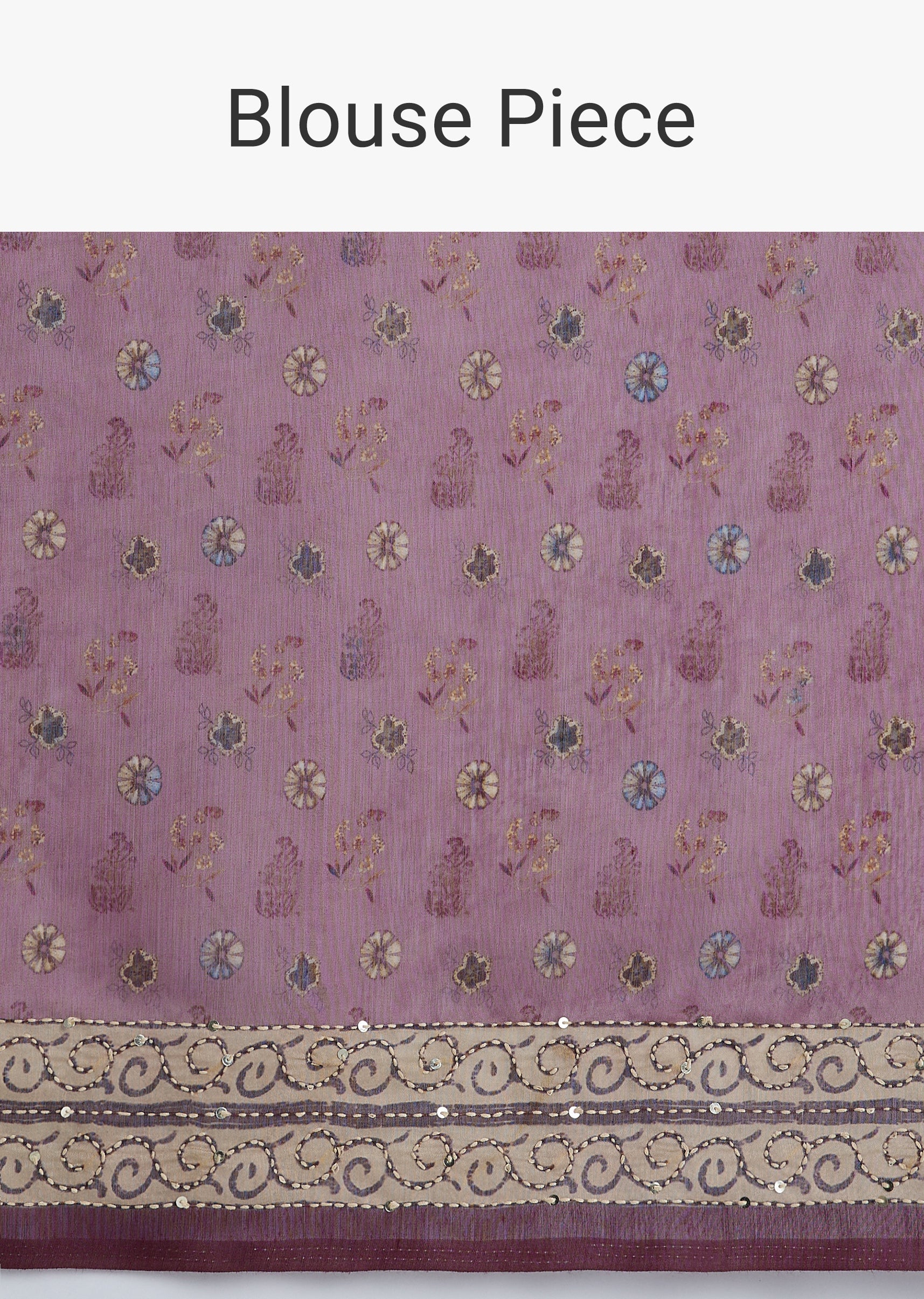 Onion Pink Linen Printed Saree With Traditional Ajrakh Print