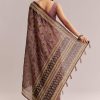 Onion Pink Linen Printed Saree With Traditional Ajrakh Print