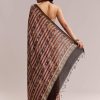 Maroon Linen Printed Saree With Traditional Ajrakh Print
