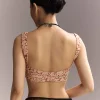 Beige Linen Saree With Ajrakh Floral Print And Black Border