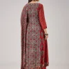 Maroon Hand Block Print Anarkali With Gotta Lace Work