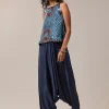 Indigo Hand Dyed Leheriya Jacket and Cowl Pant Set