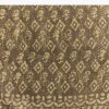 Olive Green Linen Printed Saree With Heritage Ajrakh Geometric Print