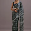 16908-blue-indigo-mirror-and-ajrakh-print-embroidered-saree-3.webp Blue Indigo Mirror And Ajrakh Print Embroidered Saree