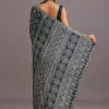 16908-blue-indigo-mirror-and-ajrakh-print-embroidered-saree-4.webp Blue Indigo Mirror And Ajrakh Print Embroidered Saree