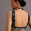 16908-blue-indigo-mirror-and-ajrakh-print-embroidered-saree-8.webp Blue Indigo Mirror And Ajrakh Print Embroidered Saree