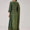 Green Printed Chanderi Handwork Anarkali