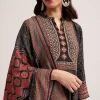 Black Ajrakh Printed Anarkali Set With Dupatta
