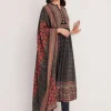 Black Ajrakh Printed Anarkali Set With Dupatta