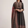 Black Ajrakh Printed Anarkali Set With Dupatta