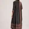 Black Ajrakh Printed Anarkali Set With Dupatta
