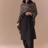 Black Linen Kurta Set with Ajrakh Dupatta