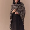 Black Linen Kurta Set with Ajrakh Dupatta