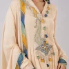 Beige Organza Anarkali With Gotta Lace