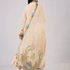 Beige Organza Anarkali With Gotta Lace