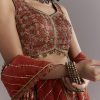Maroon Modal Bridesmaid Lehenga With Hand Dyed Ajrakh Print