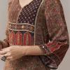 Maroon Coord Set In Ajrakh Print With Sequins Work