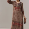 Maroon Coord Set In Ajrakh Print With Sequins Work