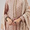 Beige Weaved Chanderi Anarkali Set