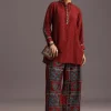 Red Printed Kurti With Palazzo Set