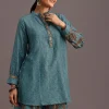 Blue Printed Kurti With Palazzo Set