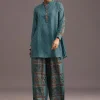 Blue Printed Kurti With Palazzo Set