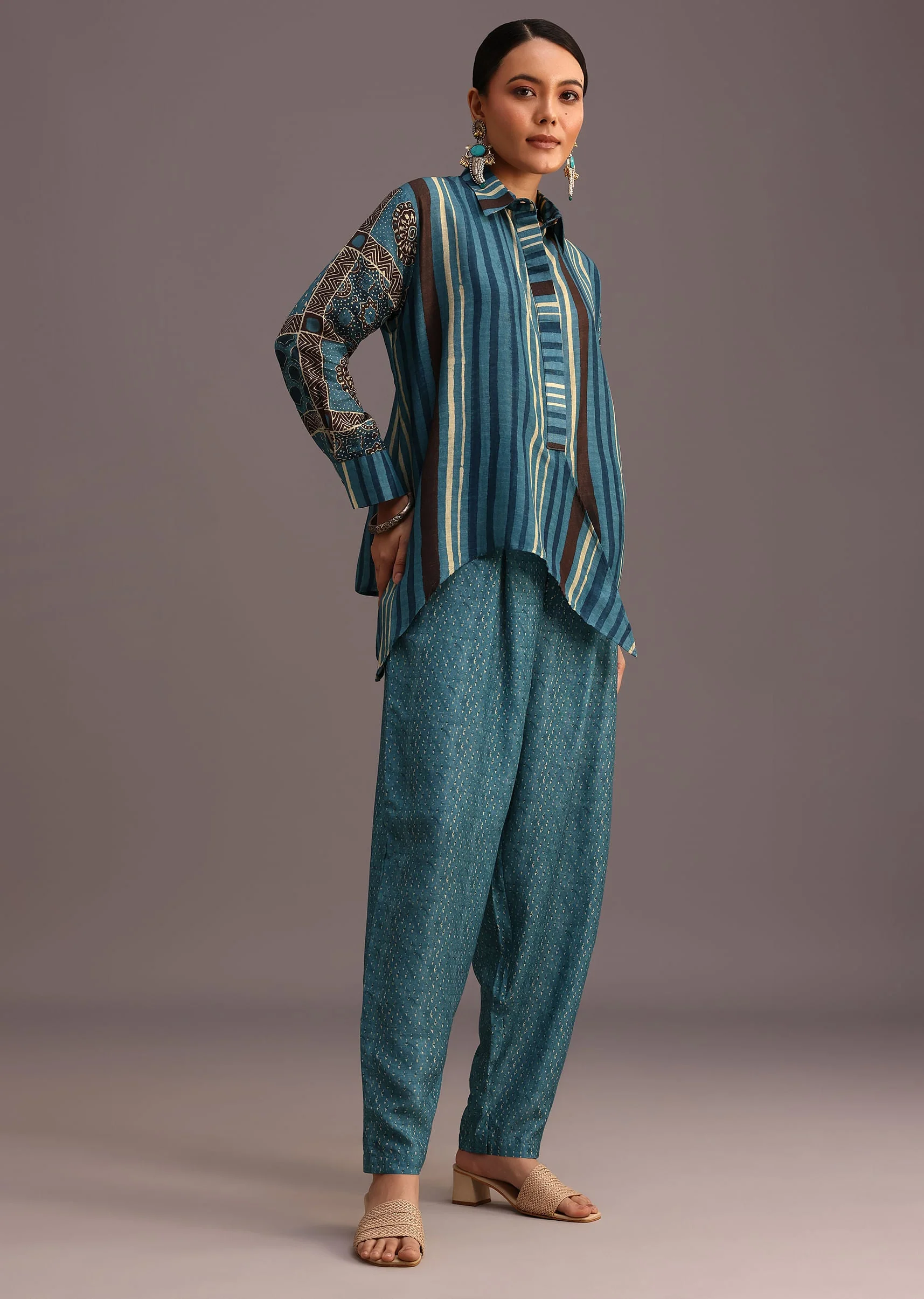 17116-blue-printed-shirt-salwar-set-with-embroidery-1.webp Blue Printed Shirt Salwar Set With Embroidery