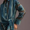 Blue Printed Shirt Salwar Set With Embroidery