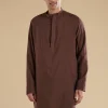 Rust Ajrakh Printed Kurta Jacket Set