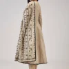 Beige Printed Chanderi Handwork Anarkali