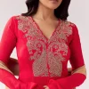Red Beige Zardozi Anarkali