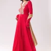 Red Beige Zardozi Anarkali
