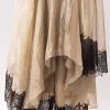 Beige Tissue Anarkali With Patchwork Detailing